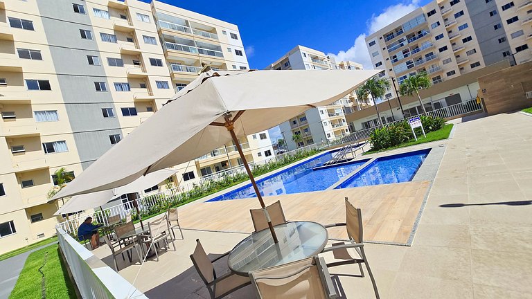 Resort Aruana com 2qts, ar, piscina e muito verde