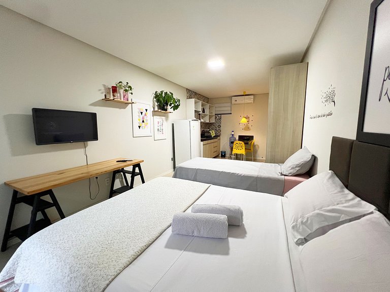 700m da Praia de Atalaia com ar e piscina