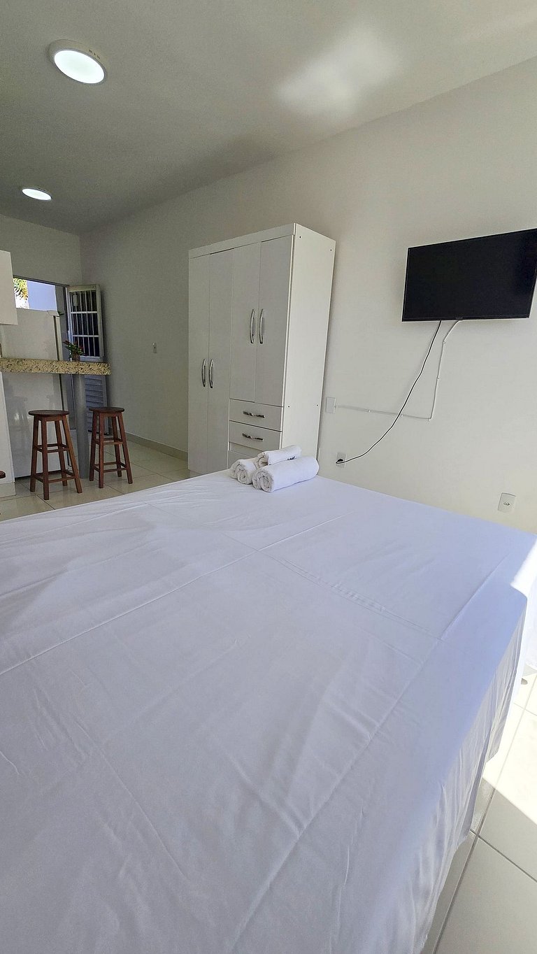 Studio completo a 200 m da Praia de Atalaia com ar