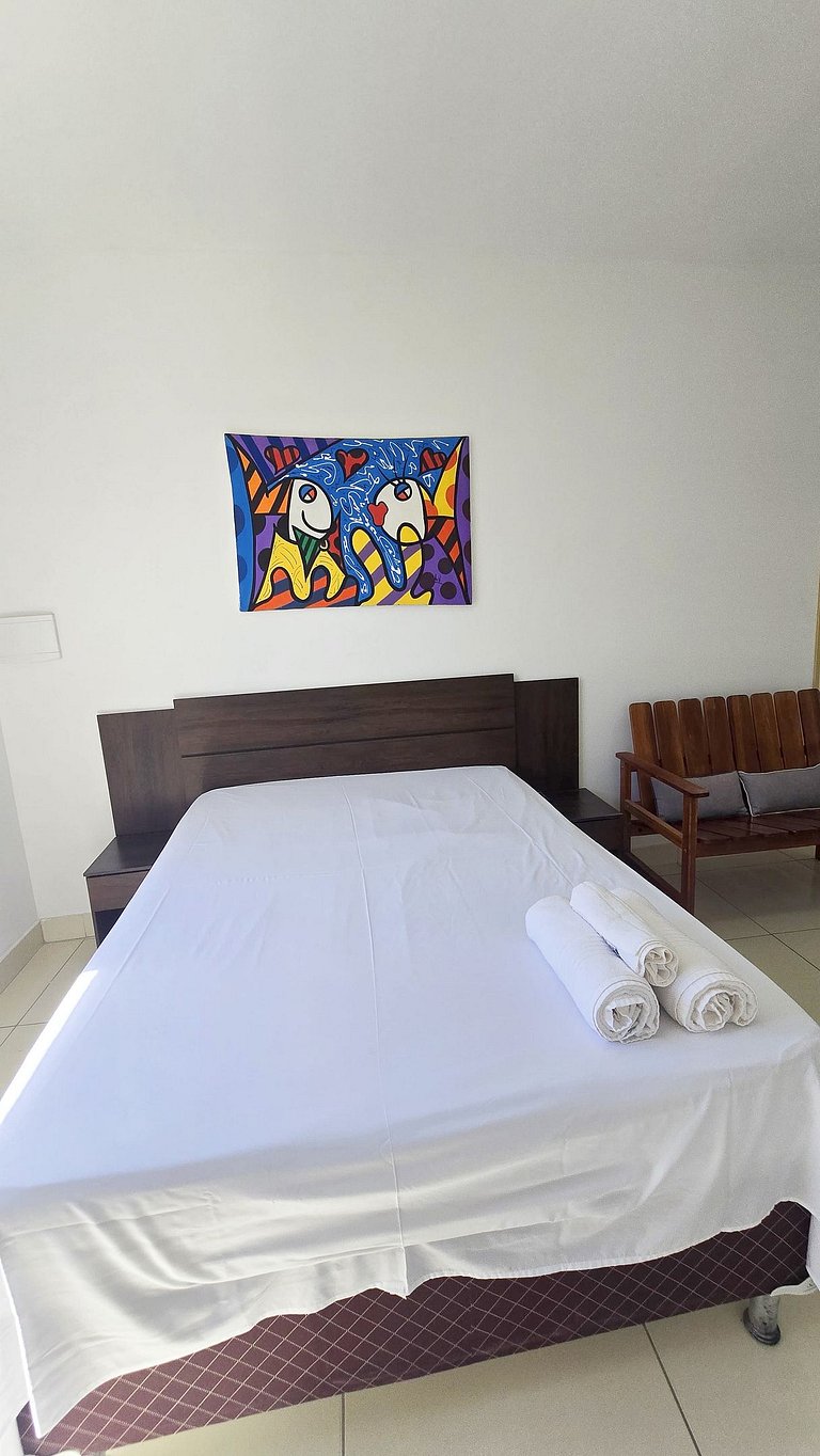 Studio completo a 200 m da Praia de Atalaia com ar