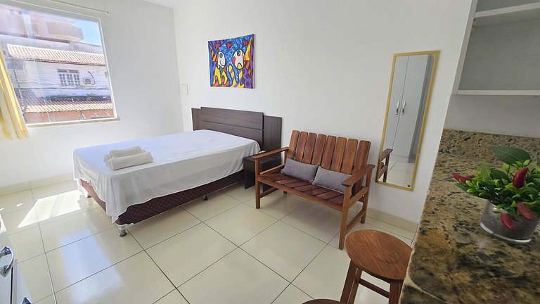 Studio completo a 200 m da Praia de Atalaia com ar