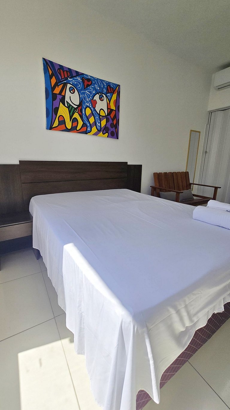 Studio completo a 200 m da Praia de Atalaia com ar