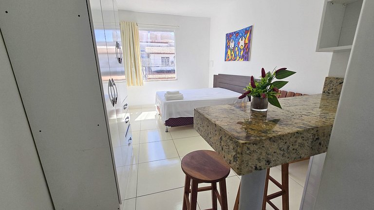 Studio completo a 200 m da Praia de Atalaia com ar