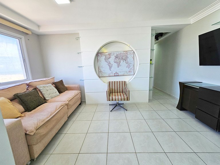 Vista Mar a 200m Passarela Caranguejo c/ ar e pisc