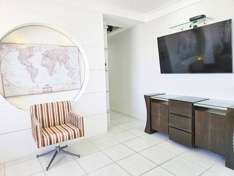 Vista Mar a 200m Passarela Caranguejo c/ ar e pisc