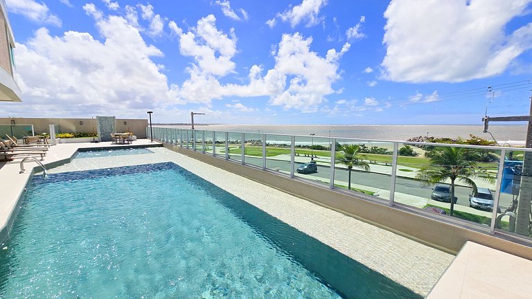 2/4 Pé na Areia Atalaia Vista Mar e Piscina by Apê