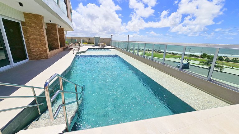 2/4 Pé na Areia Atalaia Vista Mar e Piscina by Apê